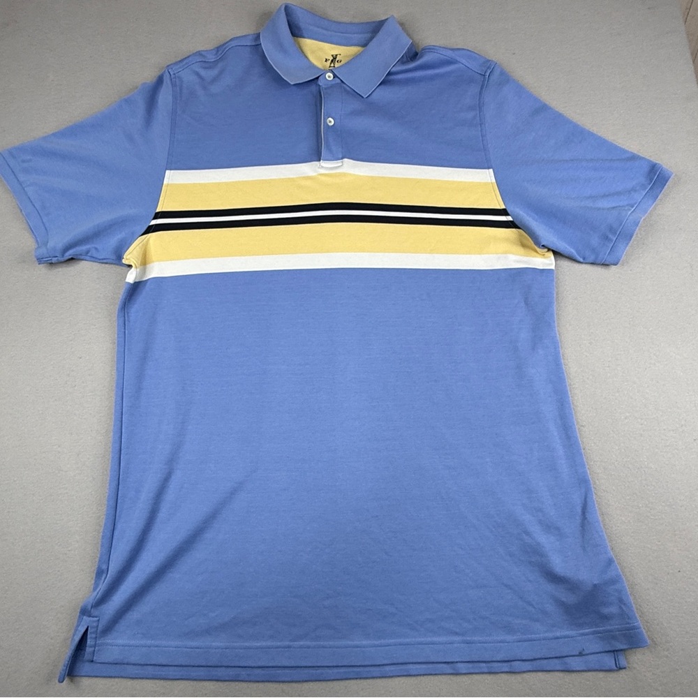 Fairway & Greene Pima Cotton Golf Polo Blue Stripe Preppy XXL